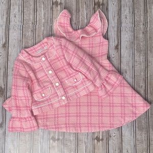 Janie and Jack Pink Tweed Jacket and Dress Size 4